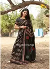 Black Colour RajYog Mul Mul Sartin Exclusive Casual Wear Designer Printed Soft Mal Mal Sartin Silk Saree 02 